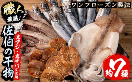 職人厳選干物セット (約7種) 干物 あじ 鯵 さば 鯖 丸干し みりん干し 開き 魚 海鮮 冷凍 詰め合わせ セット 大分県 佐伯市 【CL62】【 (有)ヤマク海産】