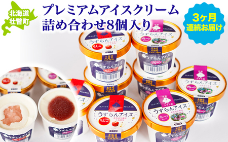 プレミアムアイスクリーム詰め合わせ8個入り 3ヶ月連続お届け SBTA026
