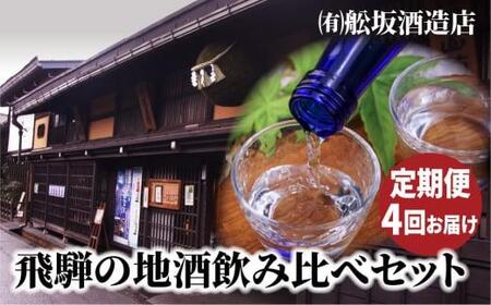 【定期便】飛騨高山地酒飲み比べ 定期便 4回お届け日本酒 大吟醸 にごり酒 利き酒 飲み比べセット 舩坂酒造 深山菊 飛騨 飛騨高山 純米酒  家飲み プレゼント FB101