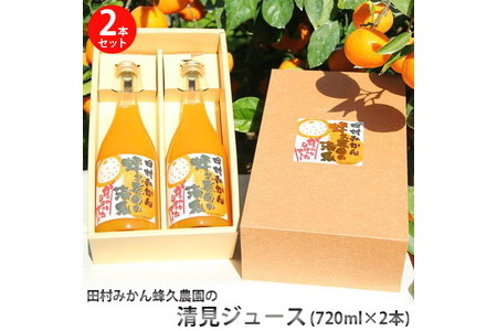 田村みかん蜂久農園の清見がっつりしぼったでぇ　清見ジュース(720ml×2本) ※2026年4月以降に順次発送予定