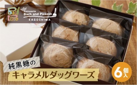 純黒糖のキャラメルダックワーズ(6個入り)【バッハとピカソ】