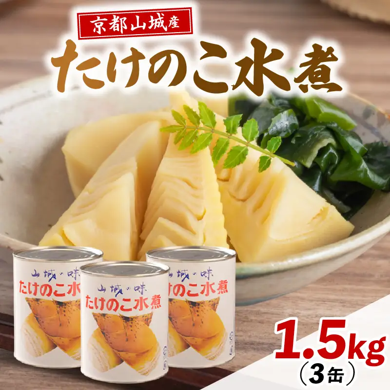 たけのこ水煮缶 1.5kg(3缶) 京都山城産たけのこ