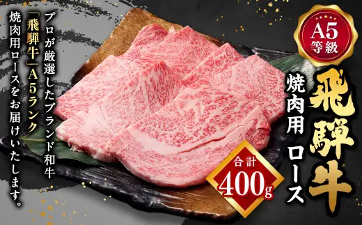 飛騨牛 A5 等級 焼肉 用 （ ロース 400g）