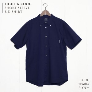 　播州織メンズシャツ「THE INDUSTRY WORKS」（半袖・1着）【TIW_062（ネイビー）】 33-13