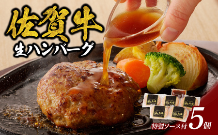 丸福 ハンバーグ 5個（5月配送）／ 佐賀牛 ハンバーグ 【A113-05】