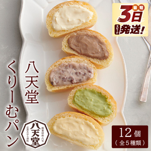 八天堂】くりーむパン12個詰合せ(全5種) 最短3日発送 クリームパン