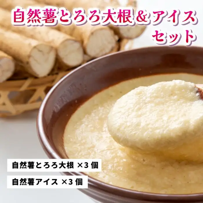 コクがあるのに後味すっきり！自然薯アイスクリーム＆とろろ大根おろしセット（6個入り）お菓子 アイス 加工食品 自然薯アイスクリーム 029002