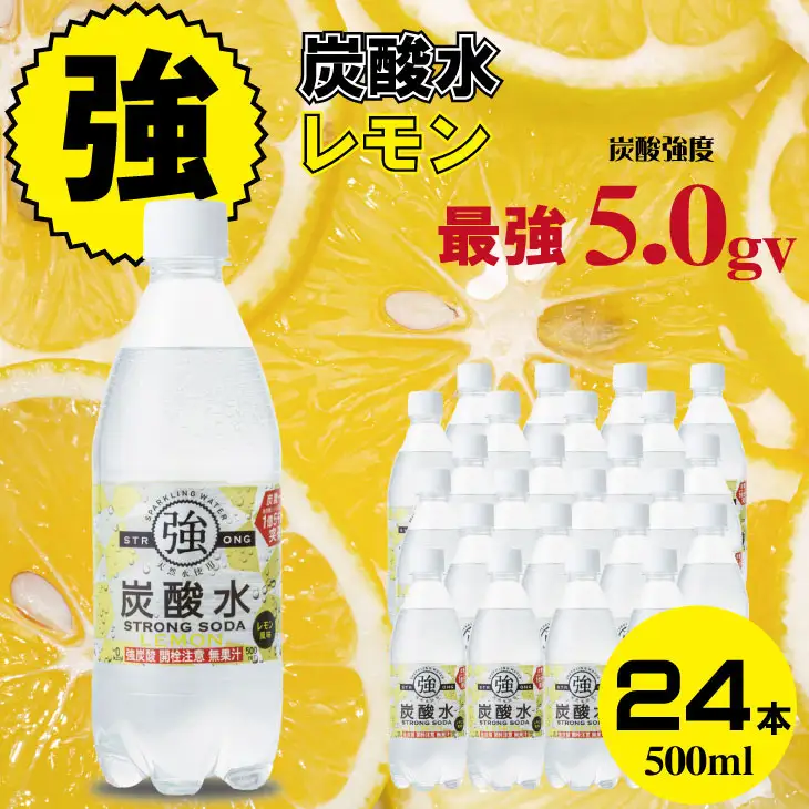 強炭酸水レモン 500ml×24本 A060-008 炭酸 飲料 | 佐賀県小城市