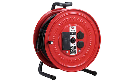 USBポート付コードリール（2Pタイプ）S-30U4 雑貨 日用品 防災グッズ 防災用品 