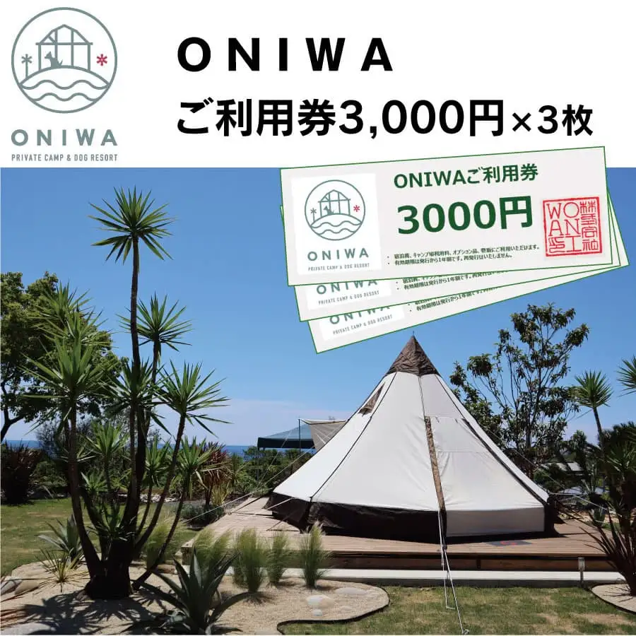 ONIWAご利用券3,000円×3枚 