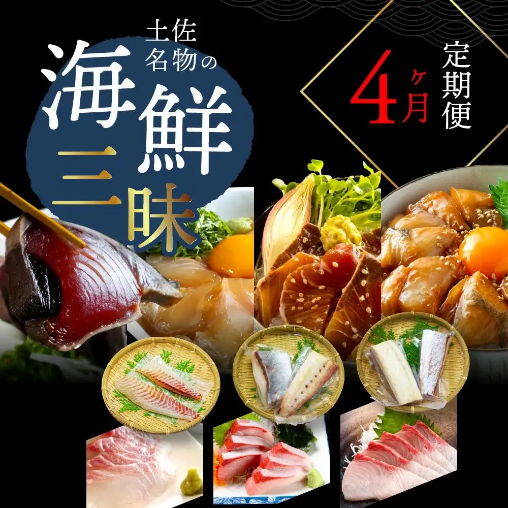 土佐名物の海鮮三昧4ヶ月定期便＜高知県・高知市共通返礼品＞