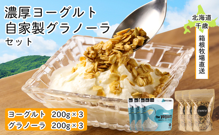 【北海道直送】濃厚ヨーグルト3個・自家製 グラノーラ3個セット