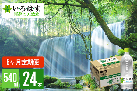 【学びやの里】6回 定期便 い・ろ・は・す 阿蘇の天然水 540ml 24本 1ケース 6ヶ月 計144本 いろはす ILOHAS ナチュラルミネラルウォーター 国内ミネラルウォーター 九州 熊本県 阿蘇 天然水 ミネラルウォーター