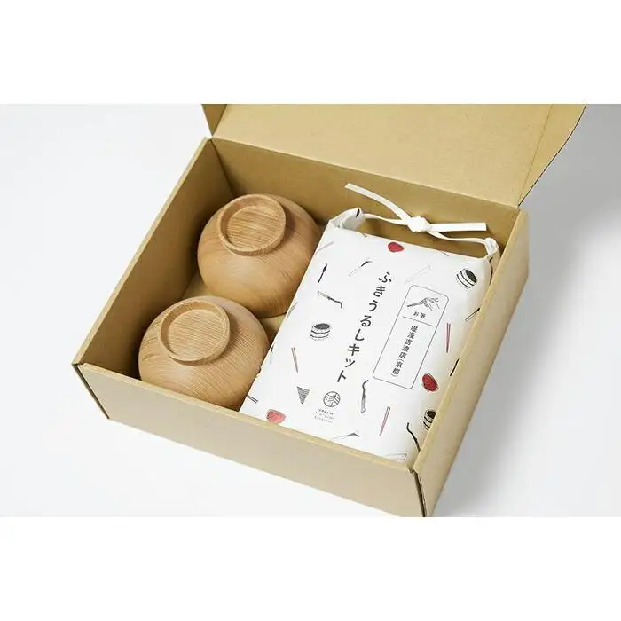 【堤淺吉漆店】自分でつくる日常使いのマイ漆器 「ふきうるしキット」（動画解説付） お箸木地2膳＋お椀木地2客