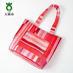 手織り布のトートバッグ