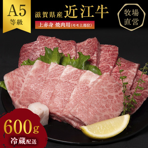 【近江牛 西川畜産】A5ランク雌牛　上赤身焼肉用　約600g ふるさと納税 お肉 牛肉 バーベキュー モモ ブランド牛