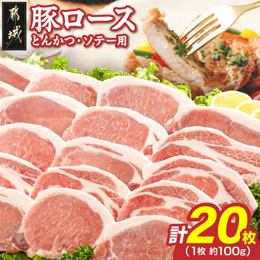 豚ロースとんかつ・ソテー用20枚 - 〔AA-2506〕_ (都城市) 豚肉 100g×5枚×4パック 真空パック 冷凍保存