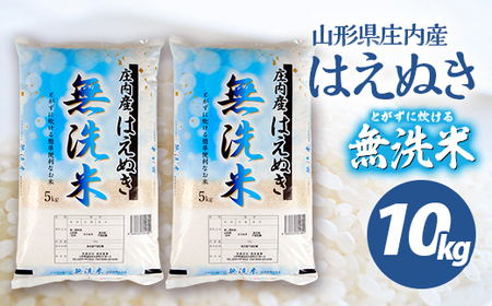 SD0247　令和7年産【無洗米】庄内産 はえぬき　10kg(5kg×2袋) SA