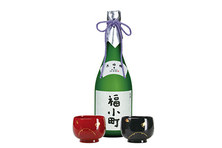 大吟醸福小町 金賞受賞酒と川連塗ぐいのみセット【宇津和】[C3-5001]