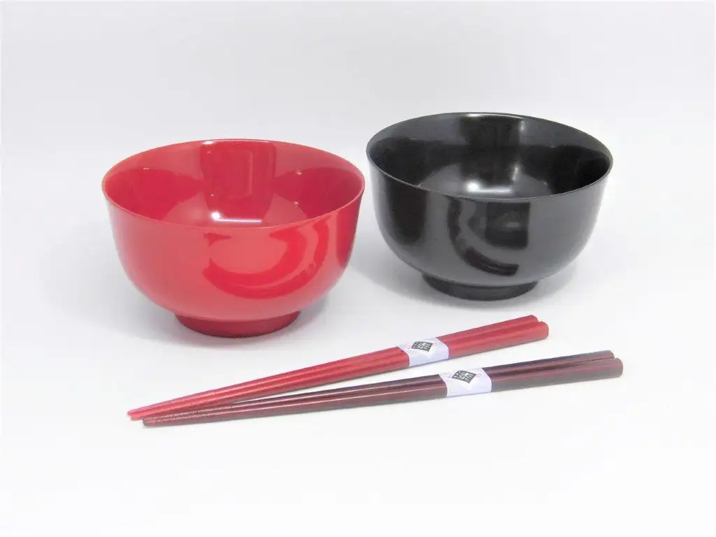 川連漆器 燻椀 夫婦小丼 すべらない箸セット 漆器 漆器 【秋田県漆器工業協同組合】[N2-5401]