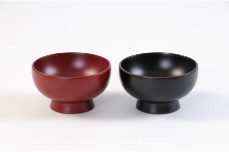 川連漆器 銀朱・銀溜夫婦そば椀 漆器 漆器 【(株)佐藤商事】[D5502]