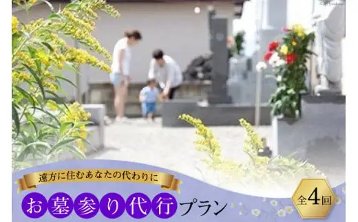 AF053遠方に住むあなたの代わりに　お墓参り代行プラン（全4回）