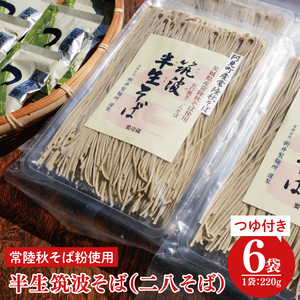 石臼挽き 常陸秋そば粉使用 半生筑波そば<二八そば>つゆ付【蕎麦 阿見町 茨城県】（33-02）