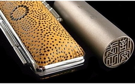 名前が入れられる『チタン印鑑』HANKOセット　18ミリ＆15ミリ [5839-1282]
