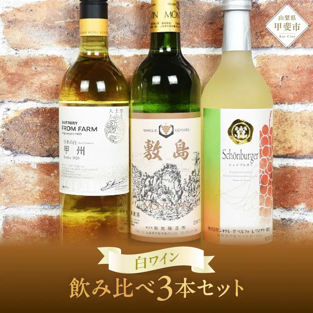 山梨ワイナリー 　白ワイン 飲み比べ３本セット　 【AD-74】