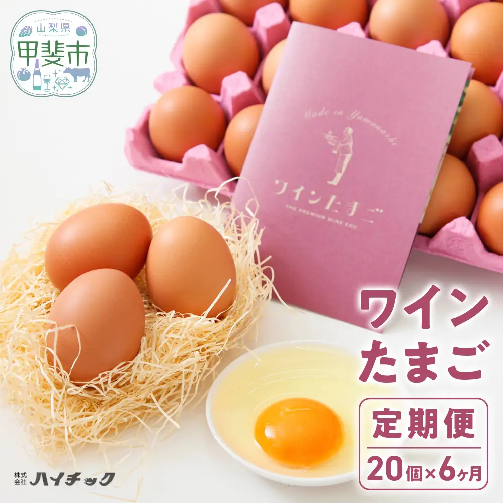 【6ヵ月定期便】ワインたまご定期便 20個×6ヵ月 卵定期便  AI-2
