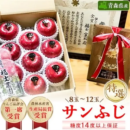 【りんご品評会最高賞】特選/贈答用 糖度14度以上保証「サンふじ」3kg りんご_果物・フルーツ りんご  リンゴ 林檎_【配送不可地域：離島】【1085322】