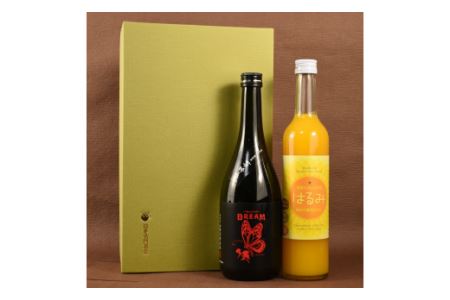 山崎醸　純米大吟醸原酒「DREAM」＆みかんのお酒「はるみ」・Y049-16
