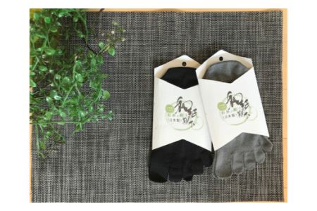 和紙の5本指靴下　紳士用　2足セット・I007-13