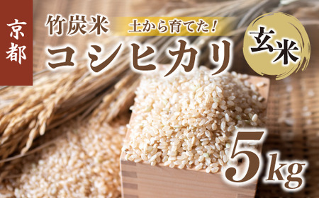 特別栽培米 竹炭米 玄米 コシヒカリ 5kg ： お米 米 玄米
