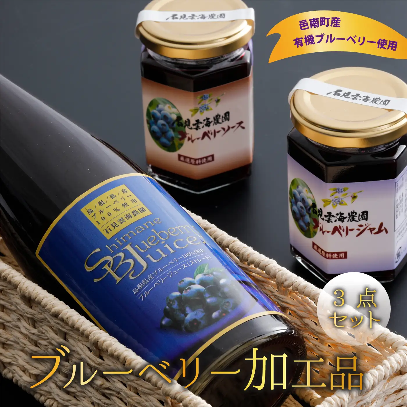 ブルーベリー加工品3点セット