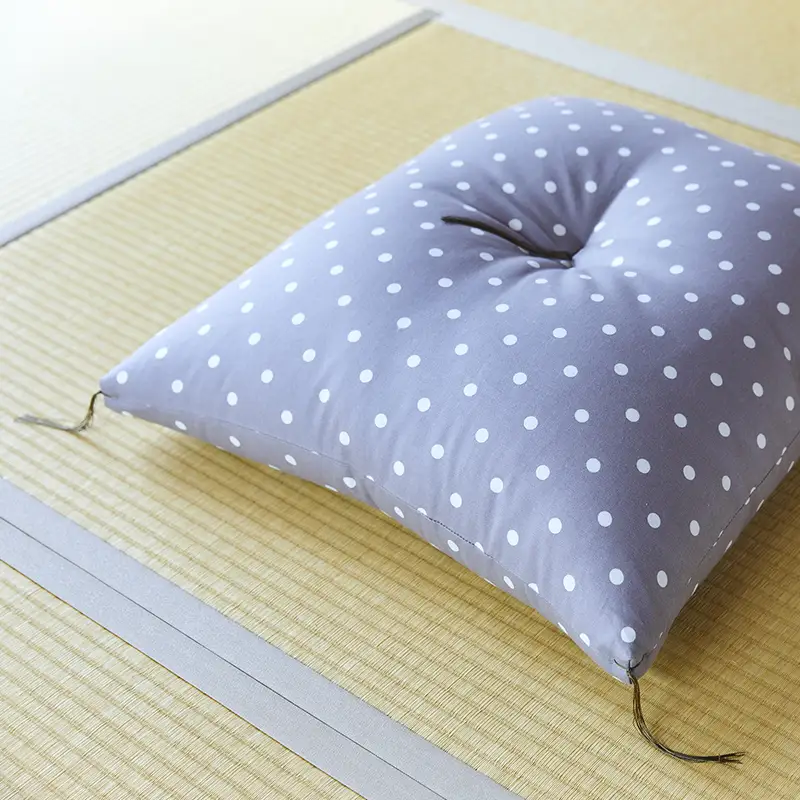 座布団【ドットグレー】木綿わた座布団