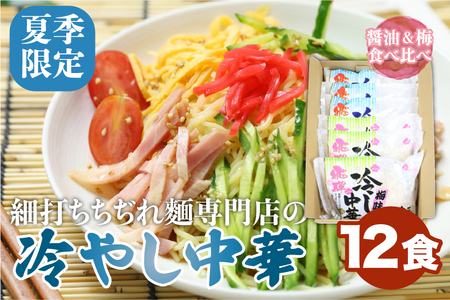 【夏季限定 4～9月発送】冷やし中華 ノーマル＆梅味 計12食（2食入3袋）× 2 常温保存 老田屋 [Q744wx]