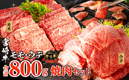 宮崎牛 モモ ウデ 焼肉 セット 各400g 合計800g 赤身 旨味 あっさり