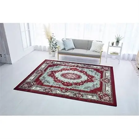絨毯 ラグマット 3畳 長方形 250×200 洗える 厚手 ボルダー エンジ_雑貨・日用品  家具・インテリア _【1040349】