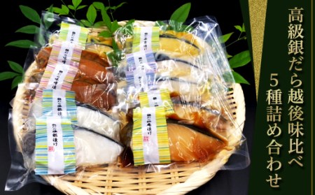 H7-86A【匠の味】高級銀だら越後味比べ5種詰め合わせ