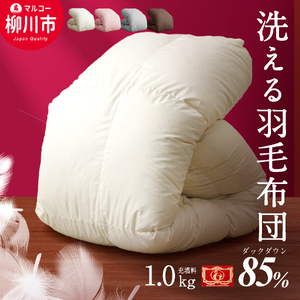 羽毛布団 シングルロング 秋冬用 150cm×210cm 4色から選べる（アイボリー ブラウン グレーピンク ） 布団 ふとん 羽毛 洗える