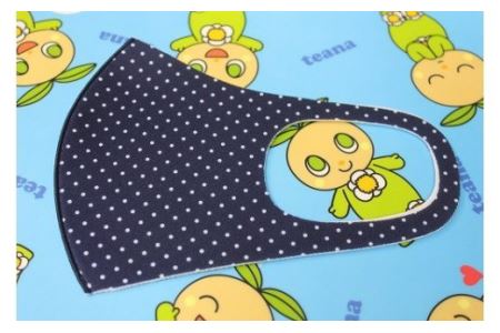 耳が痛くならない　フィットマスク　＋紺色ドット柄　Lサイズ　2枚セット／ネイション産業　三重県　度会町　伊勢志摩