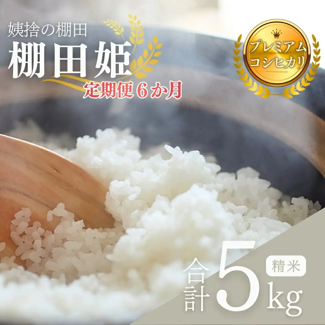 【2026年先行予約】【令和8年産】定期 6ヶ月 姨捨の棚田 プレミアムコシヒカリ 「 棚田姫 」 5kg | コシヒカリ