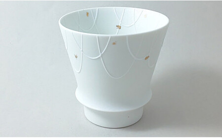 有田焼 匠の蔵 結 至高の焼酎グラス【ヤマト陶磁器】食器 器 うつわ 磁器 陶磁器 酒器 焼酎グラス グラス コップ カップ タンブラー シンプル 白 ホワイト 金彩 A15-374