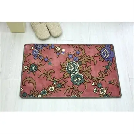 玄関マット 50×80 洗える マット 高級 金華山織 花ストリーク ピンク_雑貨・日用品  家具・インテリア _【1064273】