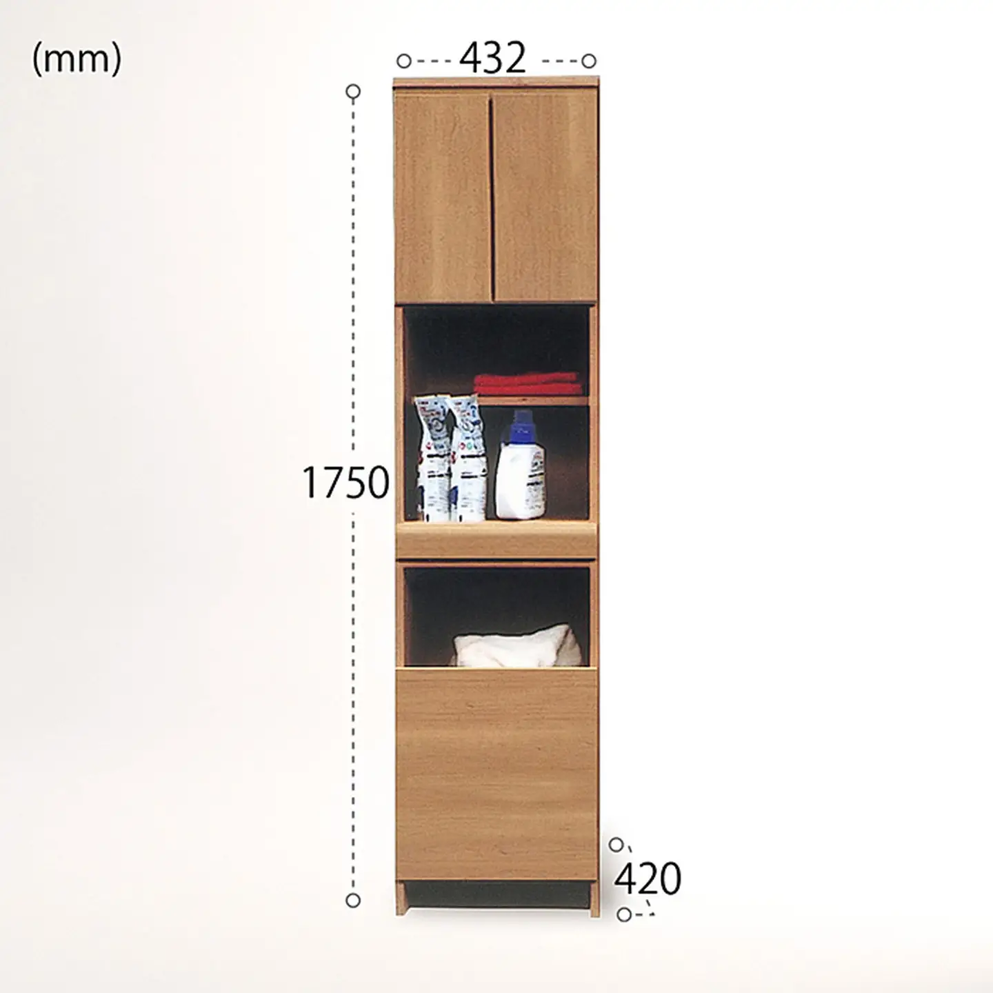 45幅ランドリー隙間収納（NA）【諸富家具】：C129-004