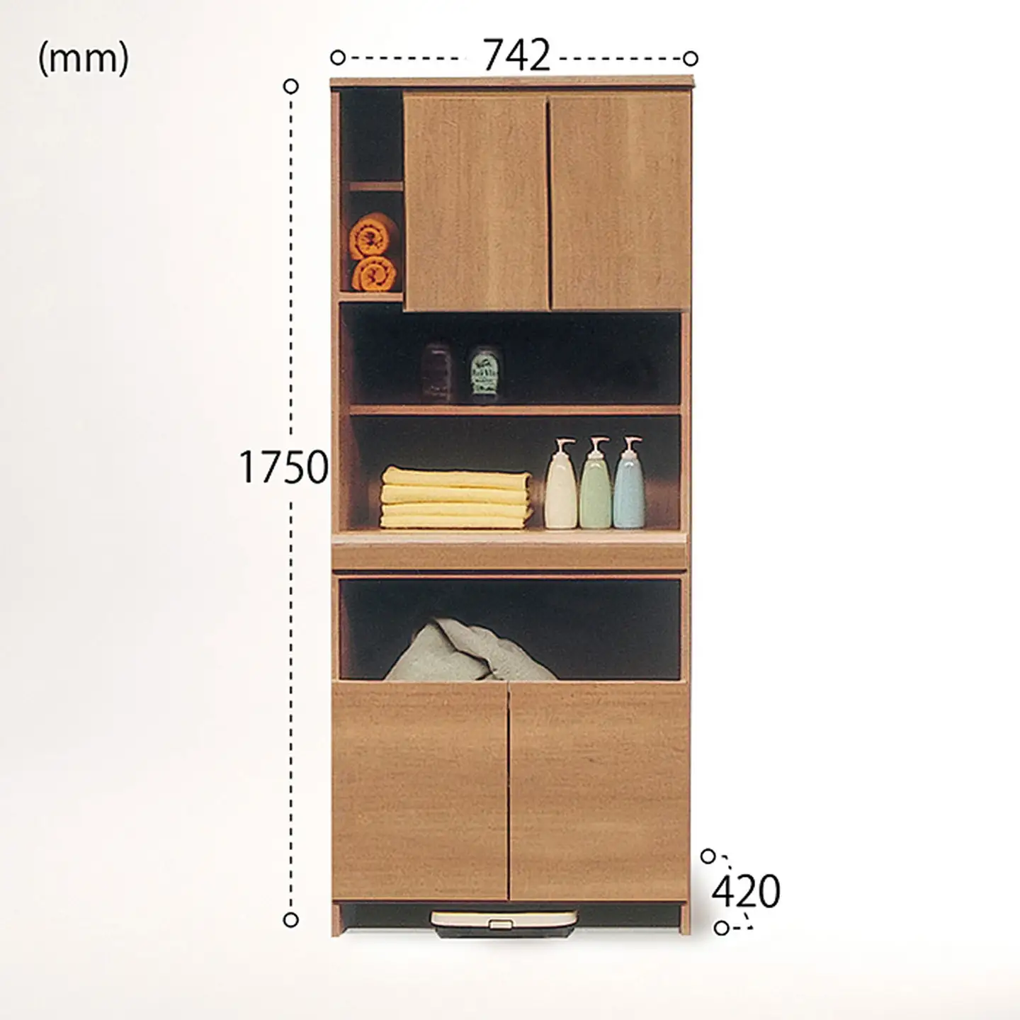75幅ランドリー収納（NA）【諸富家具】：C150-042