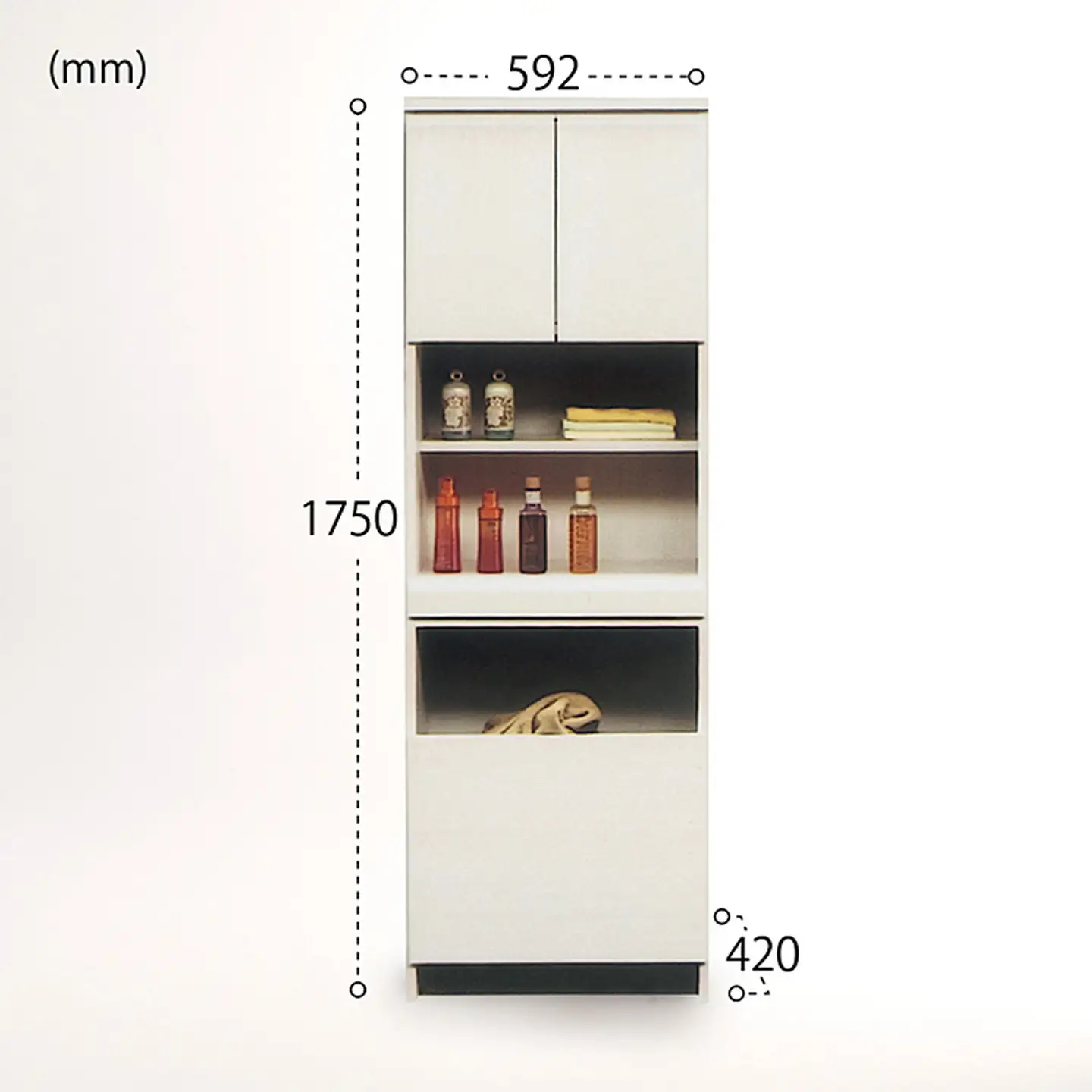 60幅ランドリー収納（白）【諸富家具】：C139-011
