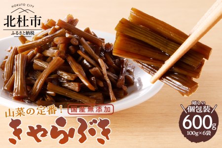 山蕗浅炊き（きゃらぶき）国産無添加 100g×6袋 [h138]