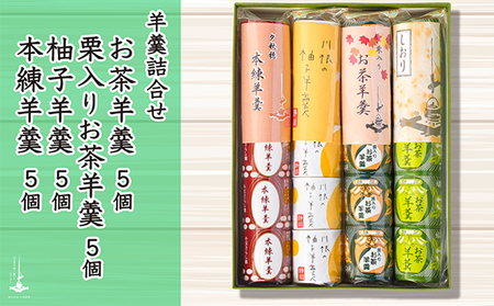 羊羹5個袋入り×4種　箱入り 和菓子 スイーツ ようかん 